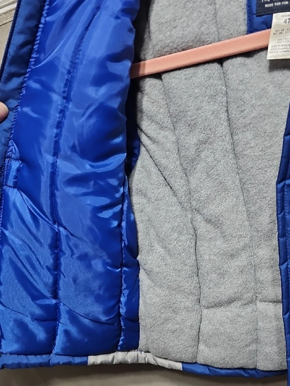 OshKosh B'gosh Blue, Navy & Light Gray Colorblock Puffer Jacket